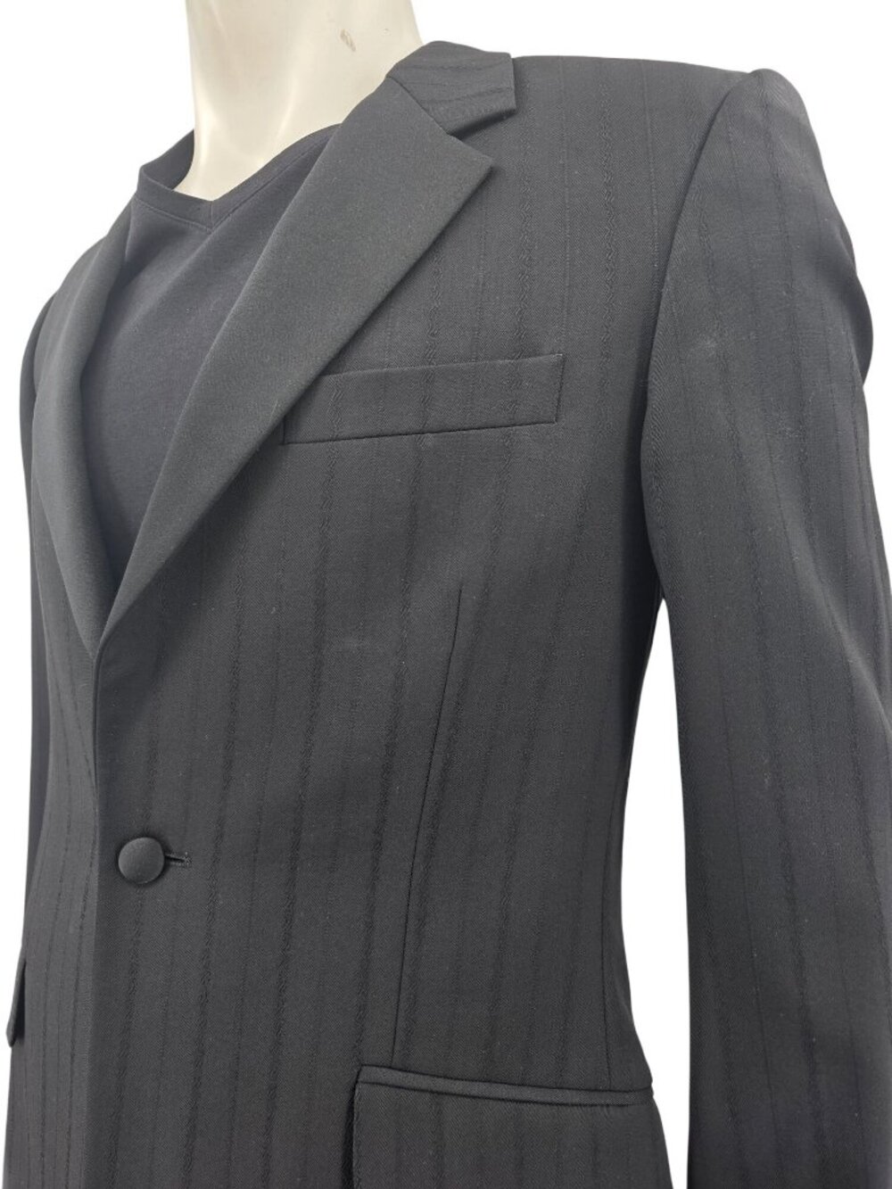 Paul Smith London Mens Black Pinstripe Wool Blend Tuxedo Size R38/W32